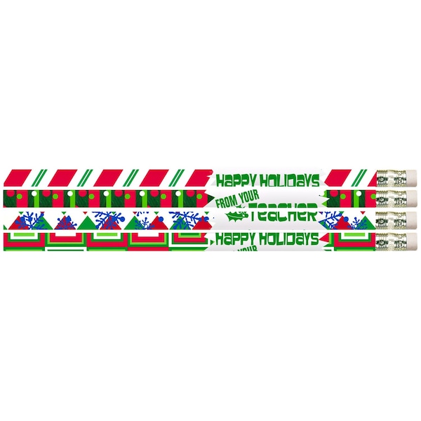 Musgrave Pencil Co Happy Holidays From Your Teacher Motivational Pencils, PK144, 144PK 2519 - main